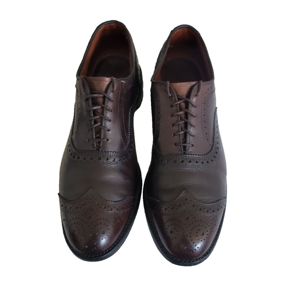 Allen Edmonds Hamptons 6621 Wingtip Oxfords Sz10.5 B Brown Burnished Calf Great